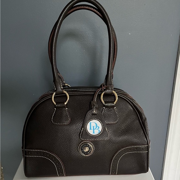Dooney & Bourke Medium Domed Satchel Brown T’Moro Pebbled Leather Purse EUC - Picture 2 of 15